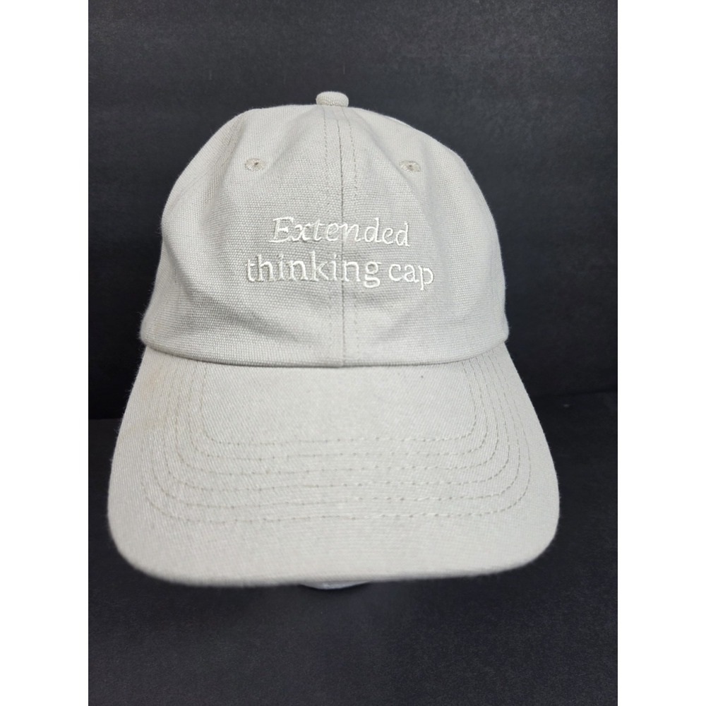 Anthropic Claude AI Extended Thinking Cap Hat Khaki Strapback Rare